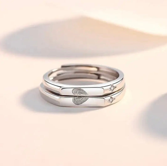 His & Her heart-piece promise Wedding ring set