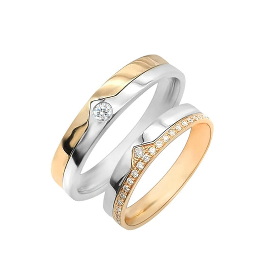 Luxury solid Gold with natural Diamond Wedding ring set