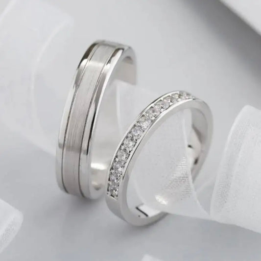 Solid Diamond Engagement ring set in White Gold material