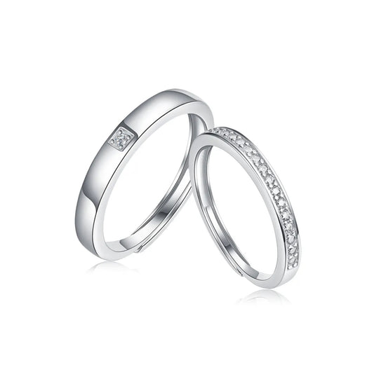 Wedding rings in White Gold with Natural Diamond Paved setting