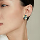 Flower Earrings Gold & Blue