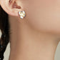 Flower Earrings Gold & Edging Blue
