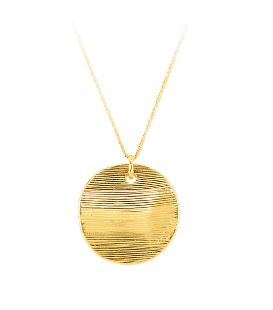 Round Plate Necklace Gold