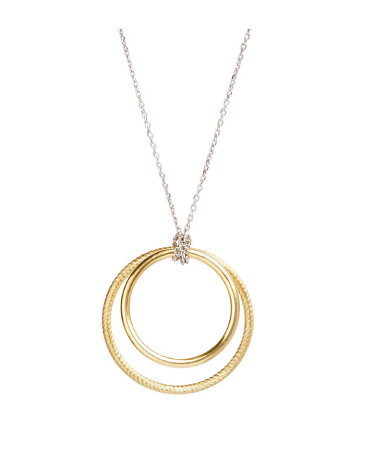 Double Circles Necklace Gold