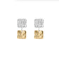 Square Earrings Silver＆Gold