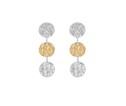 Rounds Earrings Silver＆Gold