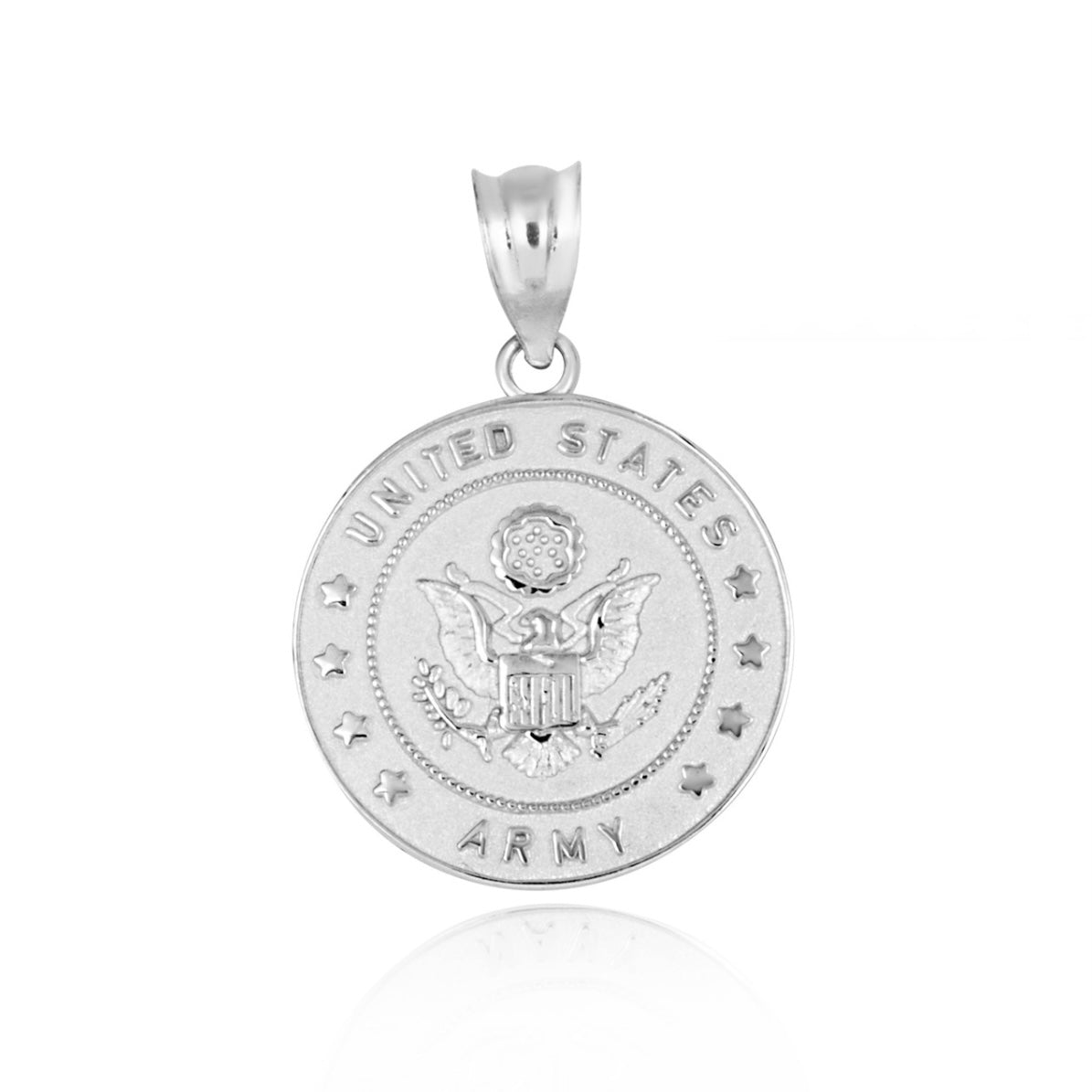 925 Sterling Silver United States Army Officially Licensed Eagle Emblem Medallion Pendant Necklace