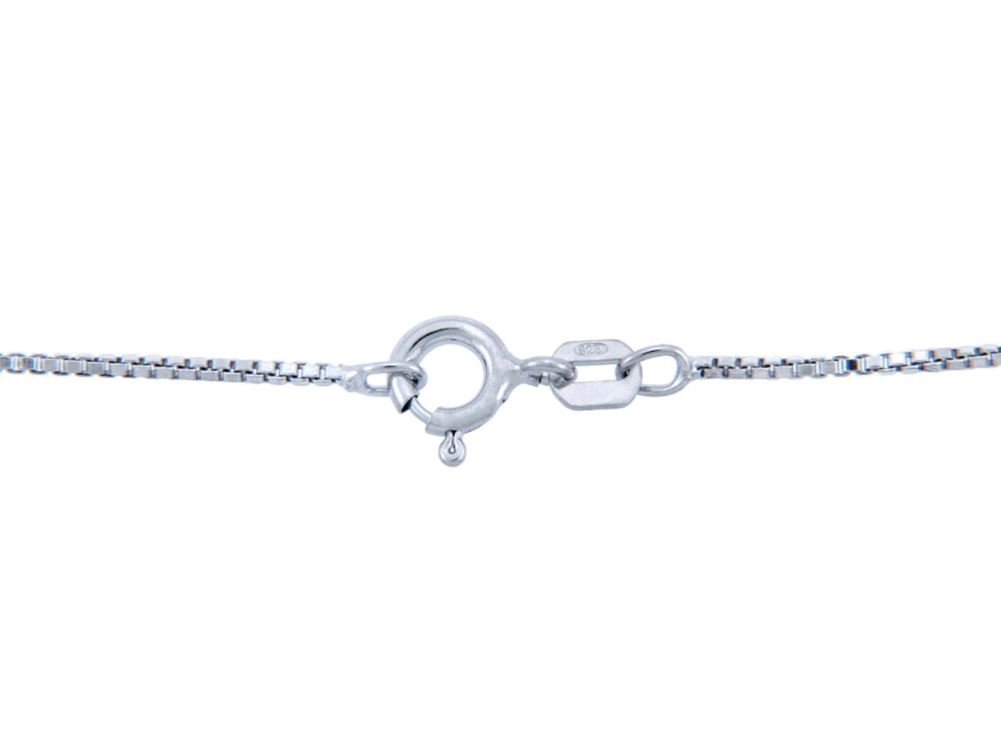 925 Sterling Silver Men's Box Chain Link Necklace 0.97mm