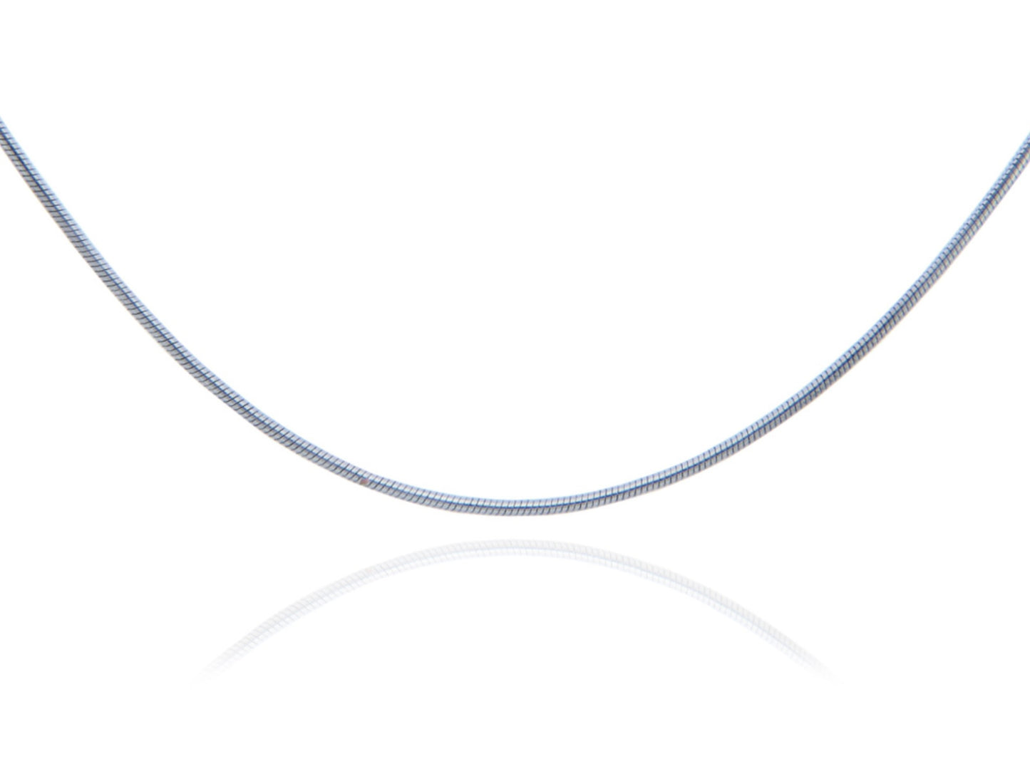 925 Sterling Silver Italian Snake Round Chain Necklace 0.90mm