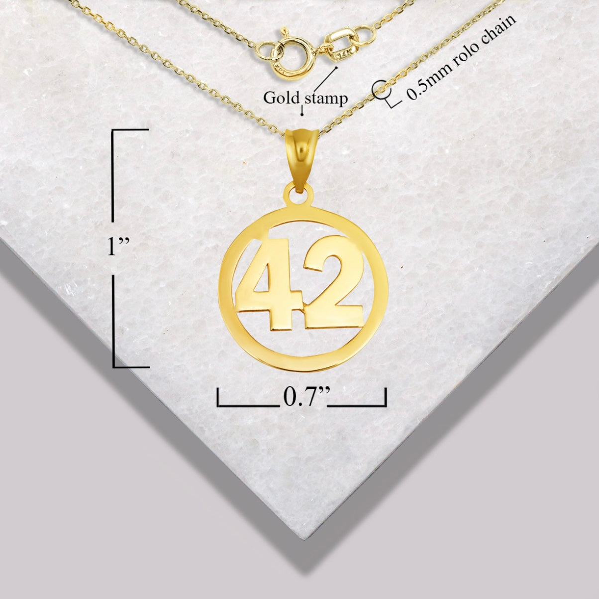 Gold Personalized Jersey Number Sports Circle Pendant Necklace