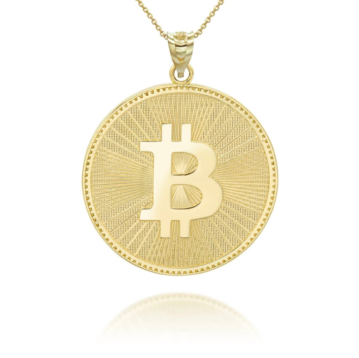Gold Bitcoin Medallion Pendant Necklace