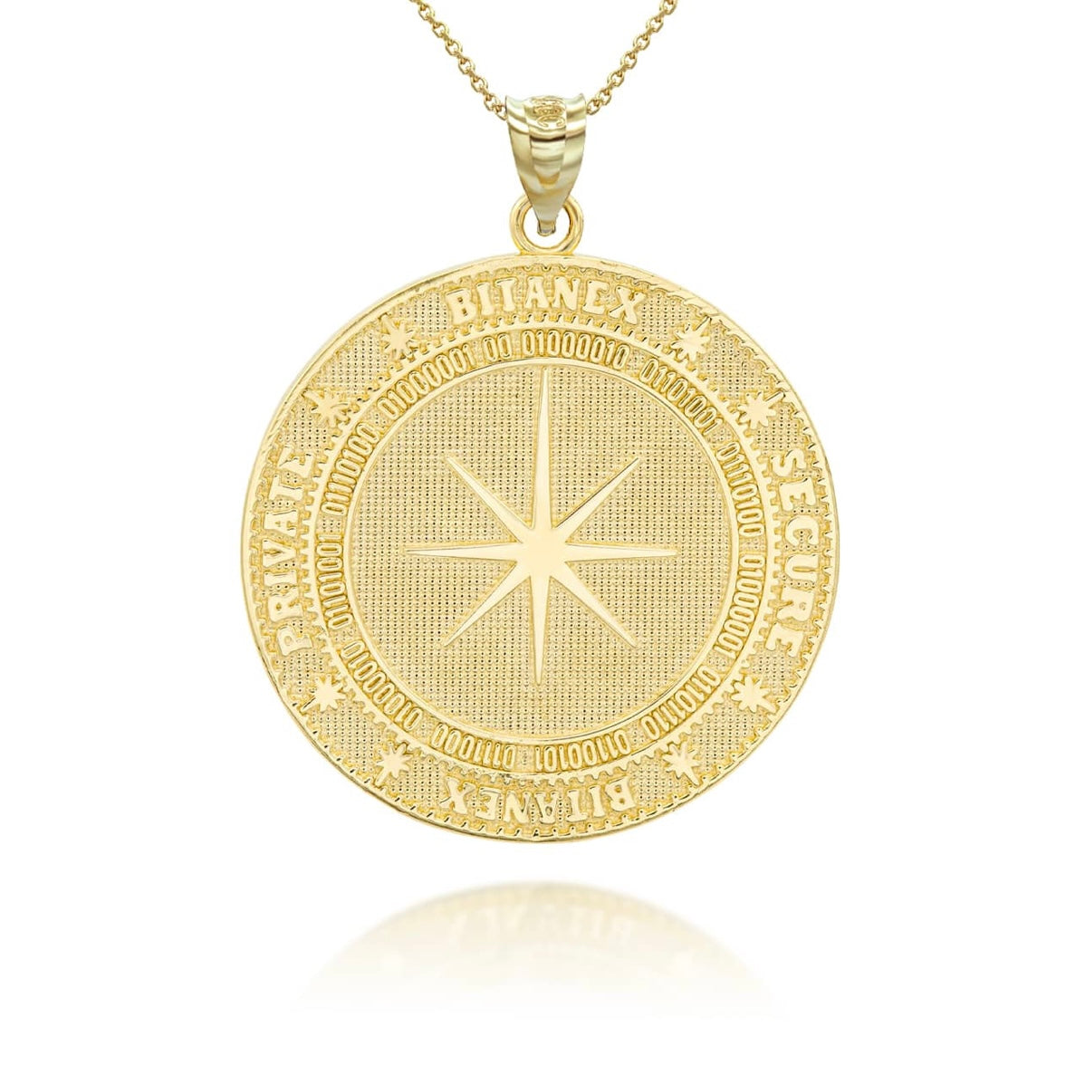 Gold Bitcoin Medallion Pendant Necklace