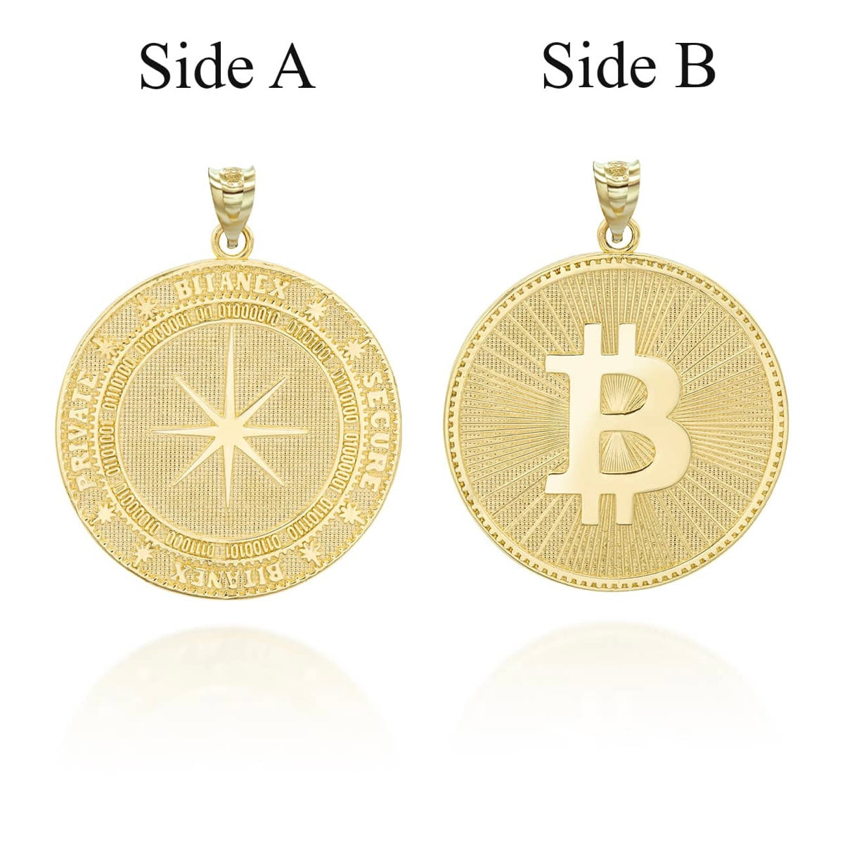 Gold Bitcoin Medallion Pendant Necklace