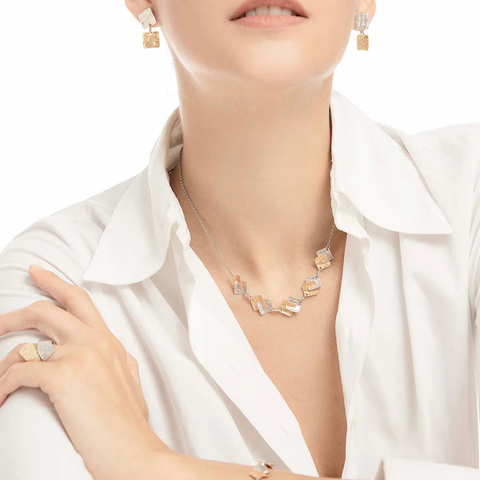 Square Plates Necklace Baicolor