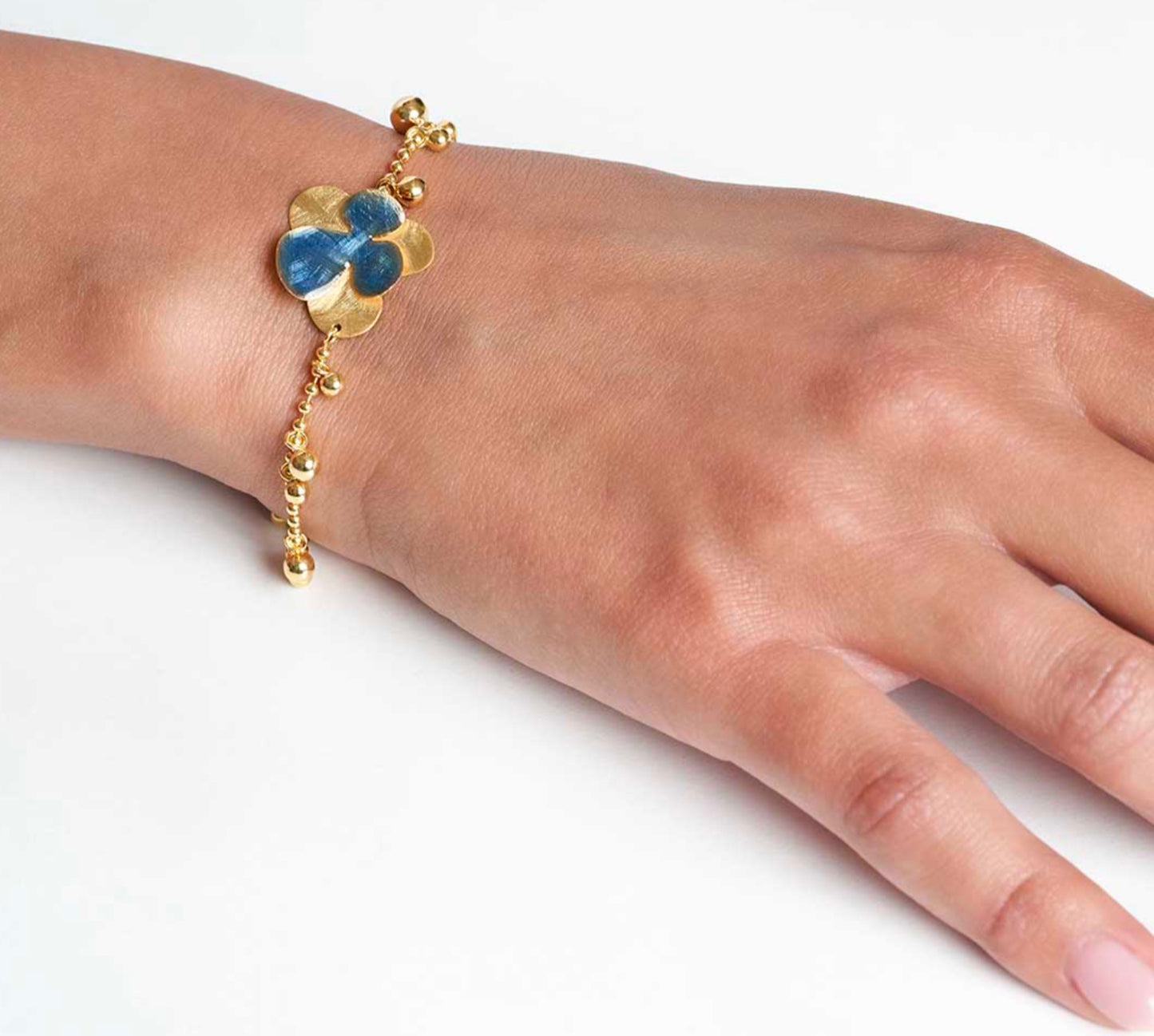 Flower Bracelet Gold＆Blue