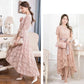 Short-sleeve/seven-sleeve lace dress