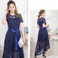 Short-sleeve/seven-sleeve lace dress