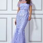 Short sleeve chest see-through long dress