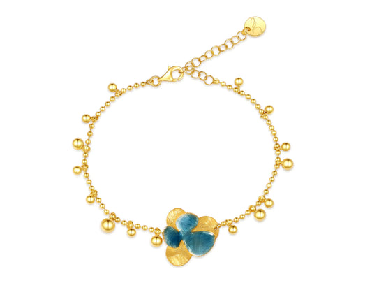 Flower Bracelet Gold & Blue