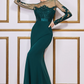 see-through sleeve long dress