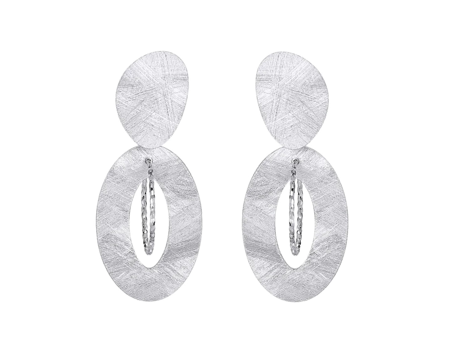 Circle Plates Earrings Silver