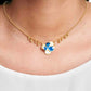 Flower Necklace Gold & Blue
