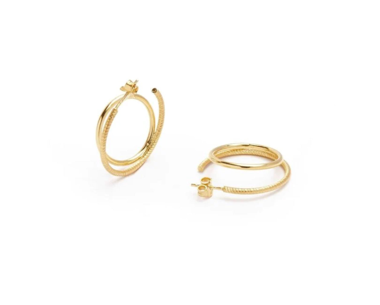 Double Hoop Earrings Gold