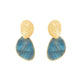 Double Plates Earrings Gold & Blue