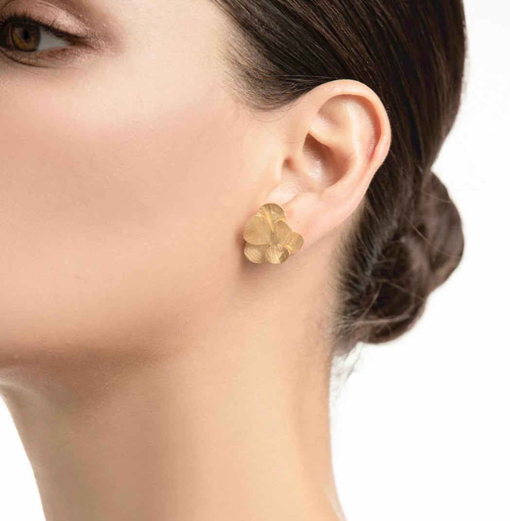 Flower Earrings  Gold