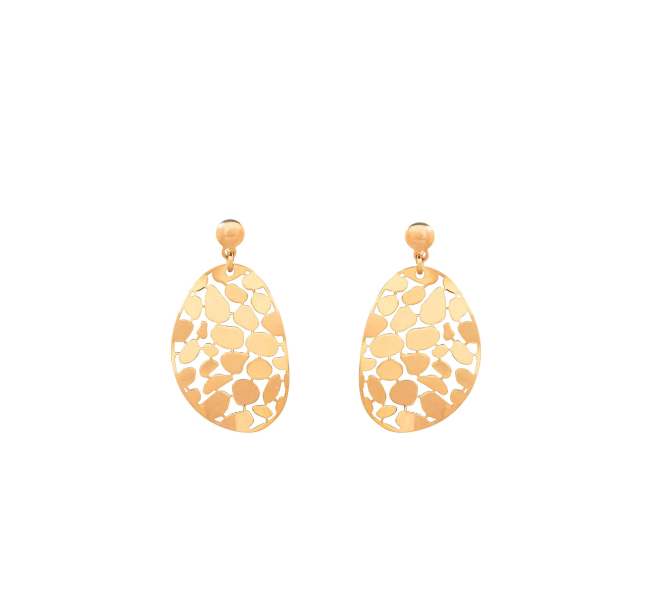 Round Motif Earrings Gold