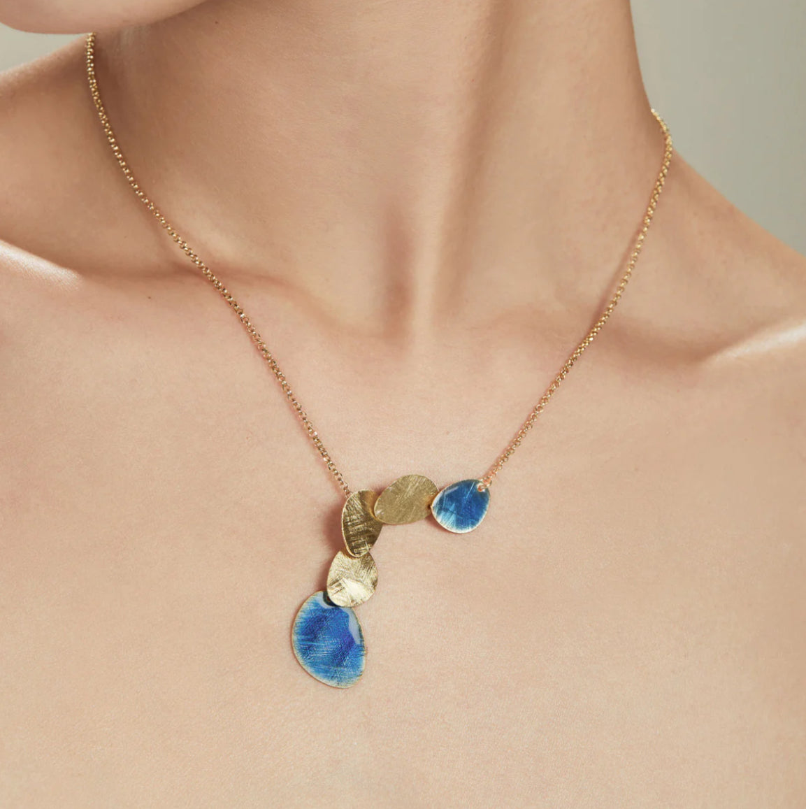 Capri Necklace Gold & Blue