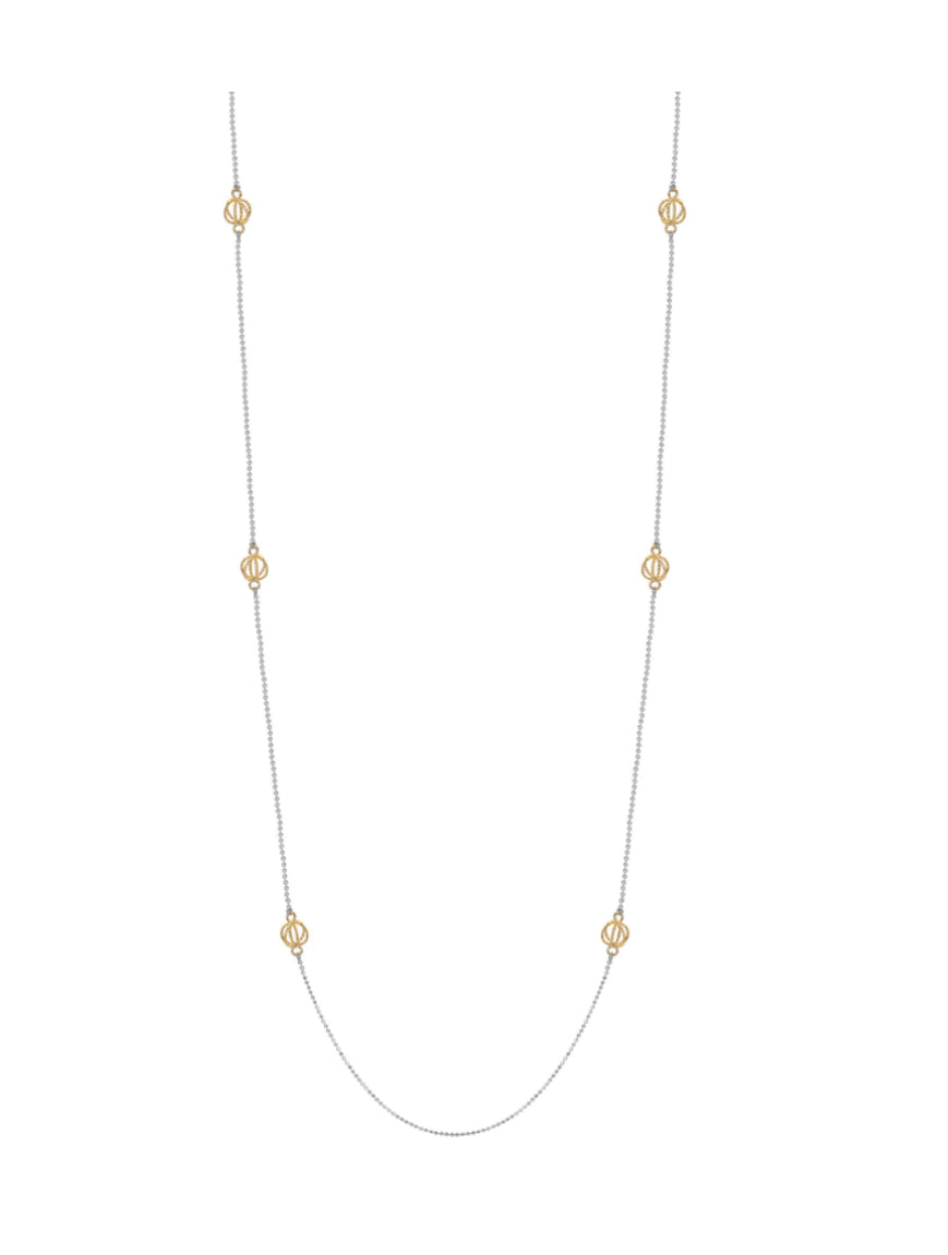 Long Chain Necklace Silver & Gold