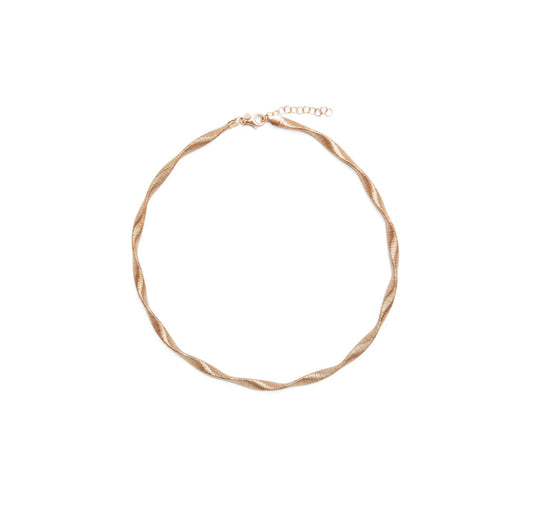 Wavy Chain Necklace Rose Gold