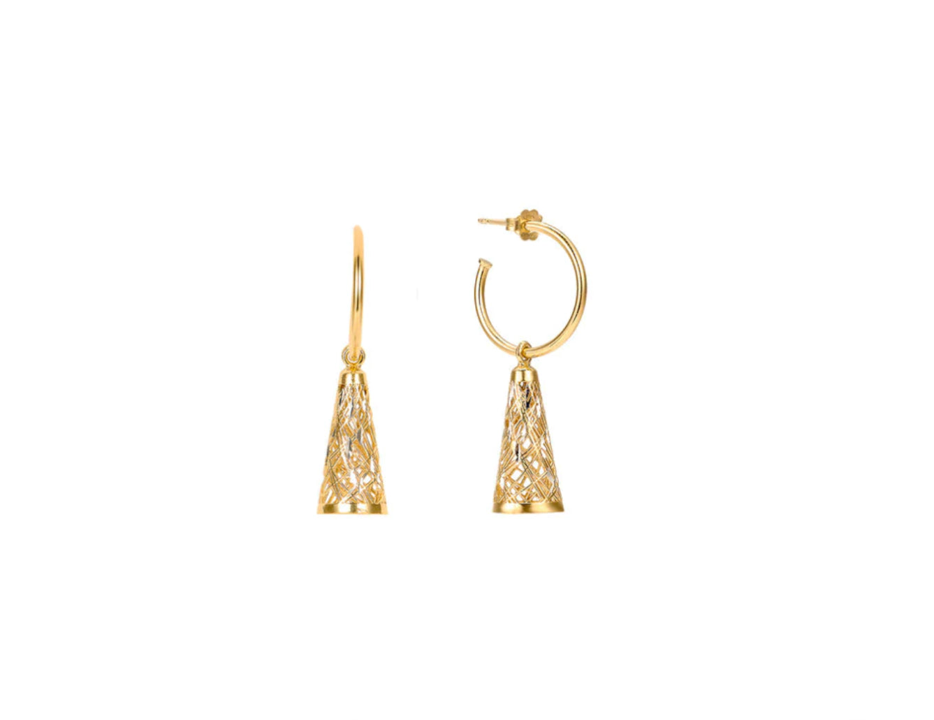 Triangle Hoop Earrings Gold