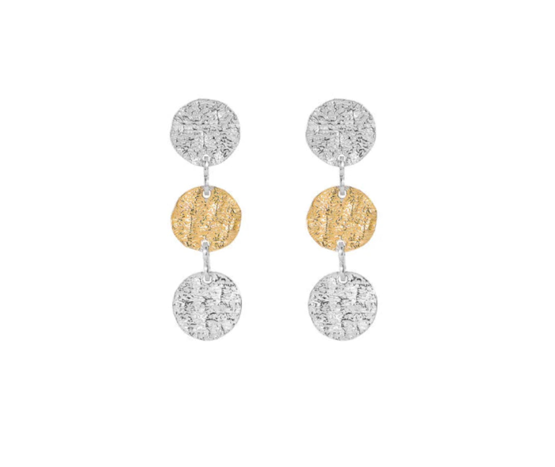 Rounds Earrings Silver＆Gold