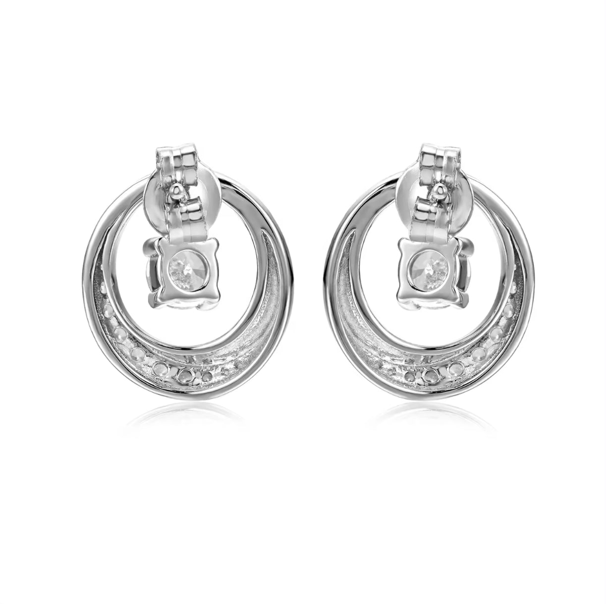 Round motif earrings