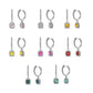 Moissanite square earrings in a variety of colors