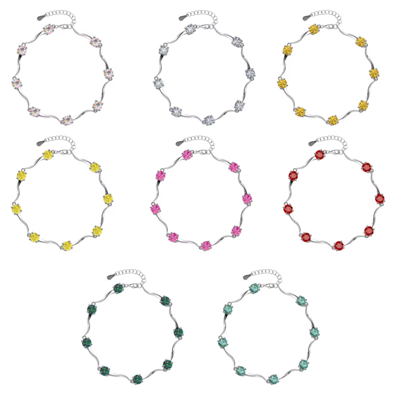 Wave design bracelet in a variety of colors