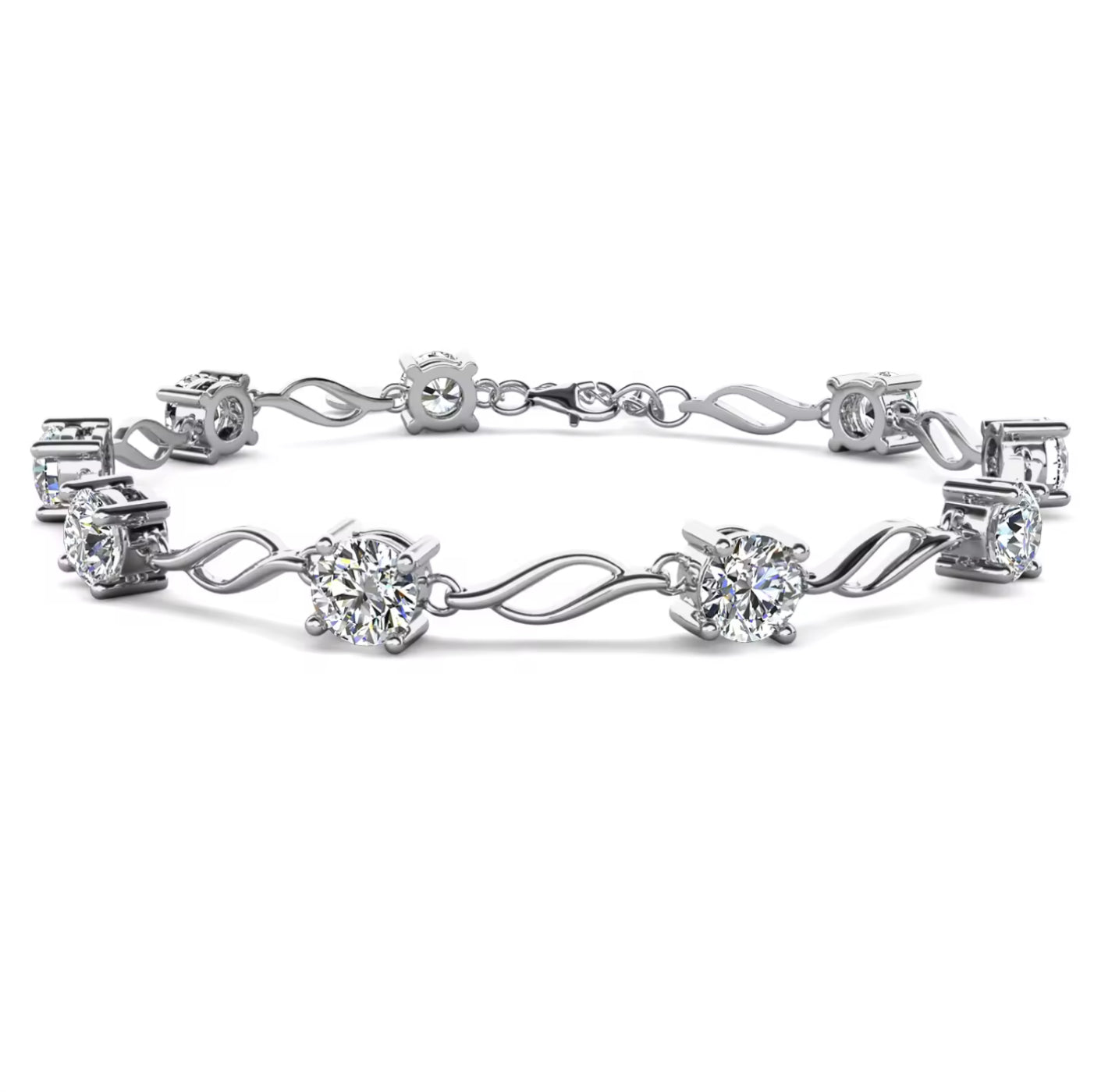 Moissanite Chain Bracelet in Choice of Colors