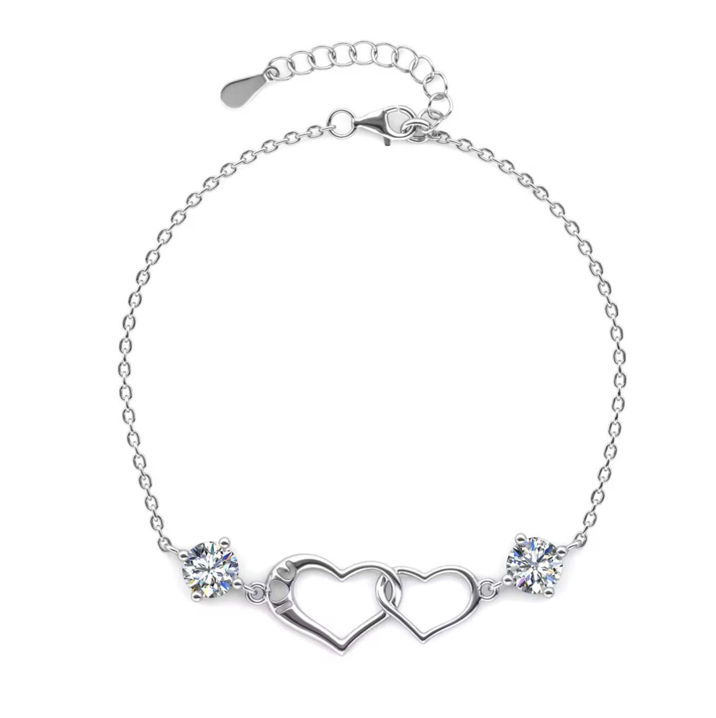 Heart motif bracelet in a variety of colors