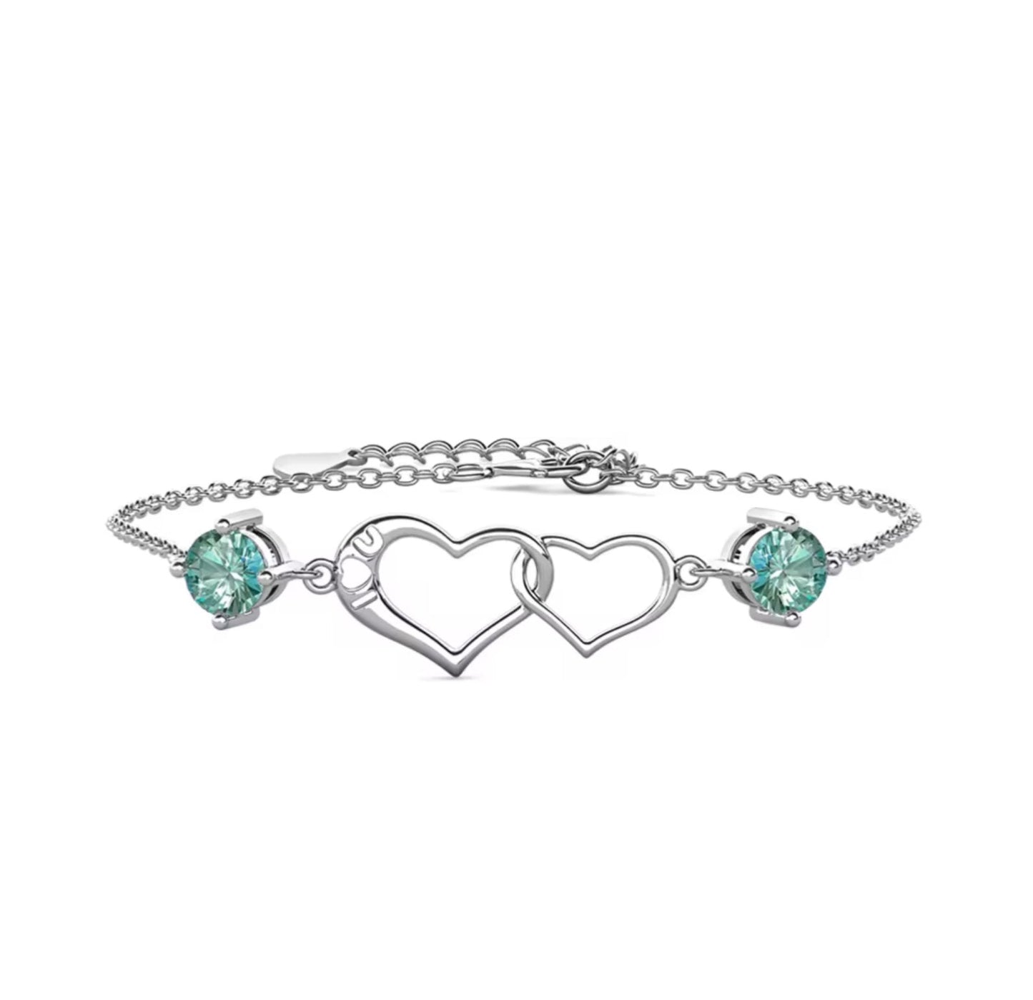 Heart motif bracelet in a variety of colors