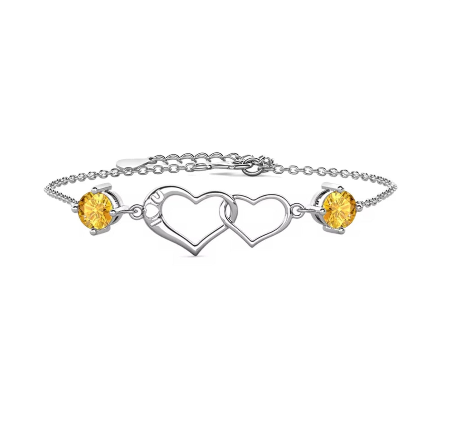 Heart motif bracelet in a variety of colors