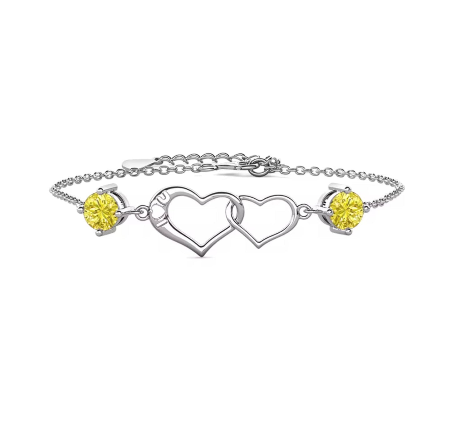 Heart motif bracelet in a variety of colors