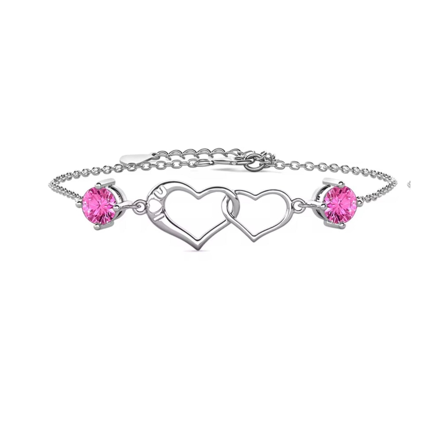 Heart motif bracelet in a variety of colors