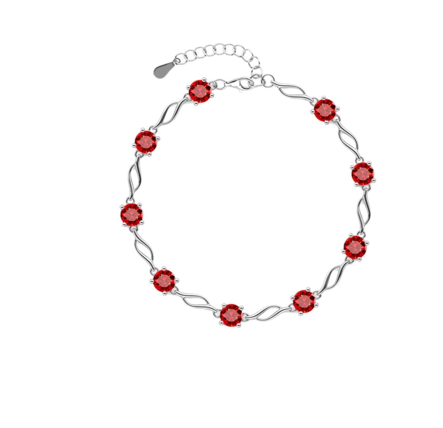 Moissanite Chain Bracelet in Choice of Colors