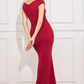 Red classic long dress 