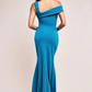 Light blue off-the-shoulder long dress
