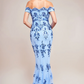 Sequined off-the-shoulder long dress