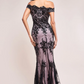 Sequined off-the-shoulder long dress