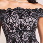Sequined off-the-shoulder long dress